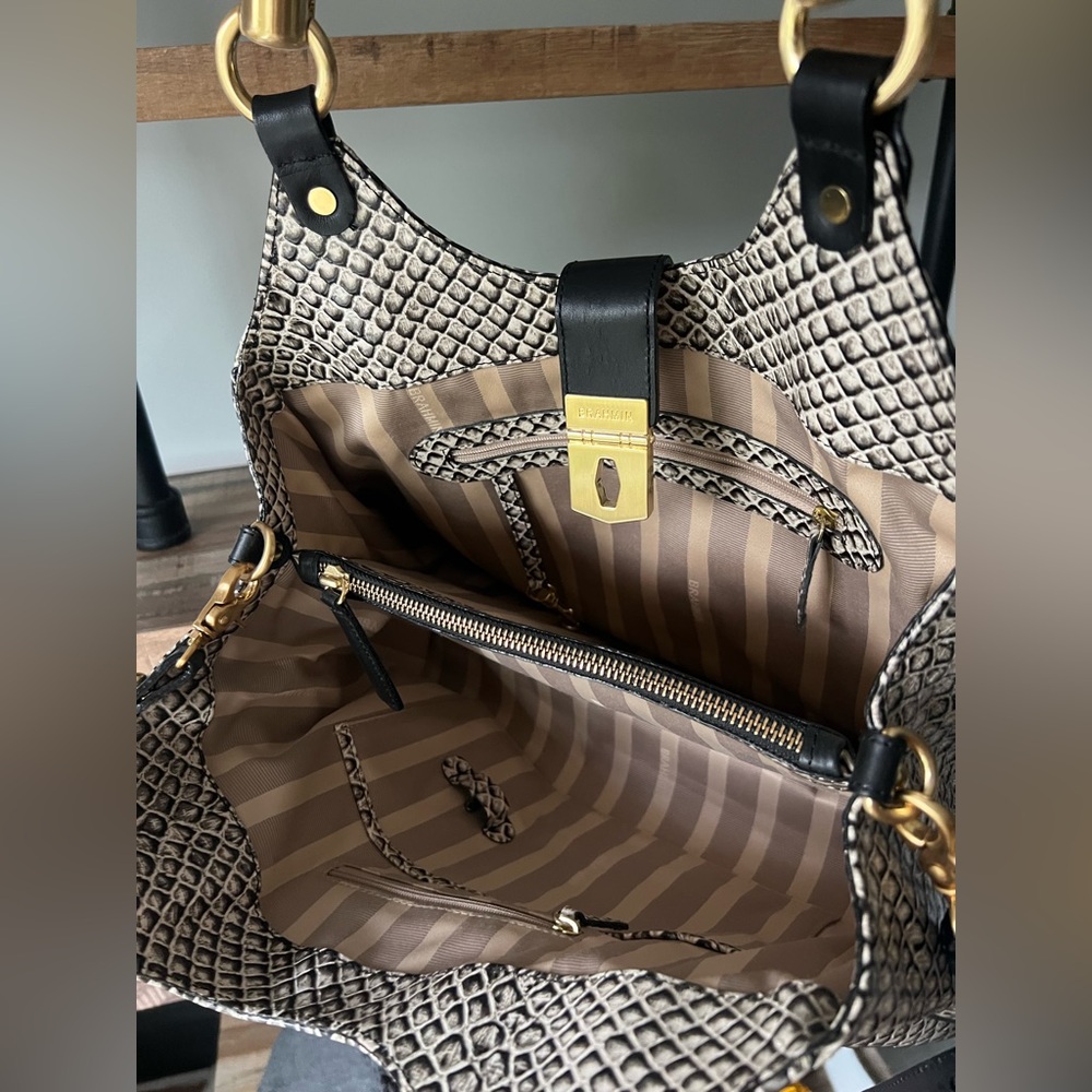 Brahmin Elisa Snake Print Hobo Shoulder Bag - Picture 7 of 10